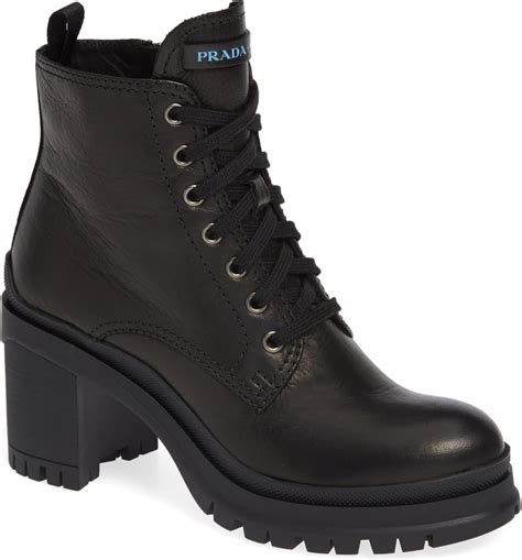 prada combat boots women's|prada block heel combat boots.